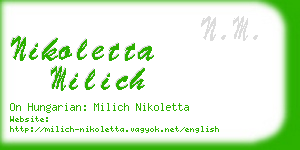 nikoletta milich business card